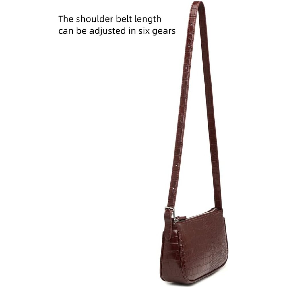 Chic Adjustable Crocodile Pattern Clutch - Small … - image 3